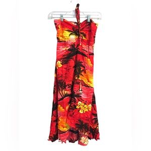 Beautiful Hawaiian Halter Top Dress Youth Sz 14
